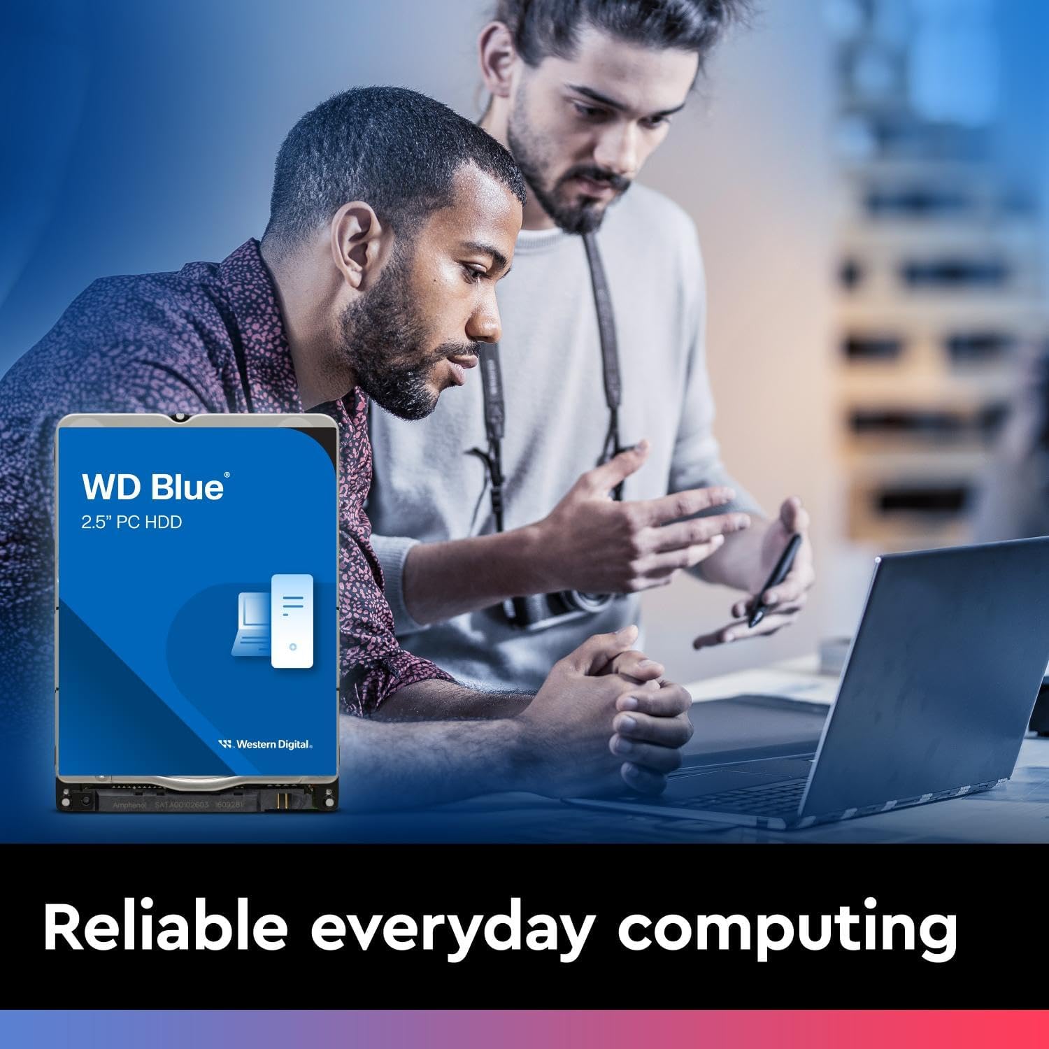 Western Digital 2TB WD Blue Mobile Hard Drive HDD - 5400 RPM, SATA 6 Gb/s, 128 MB Cache, 2.5" - WD20SPZX - Image 2
