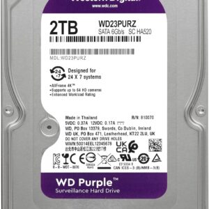 Western Digital 2TB WD Purple Surveillance Internal Hard Drive HDD – SATA 6 Gb/s, 64 MB Cache, 3.5″ – WD23PURZ