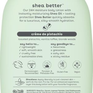 eos Shea Better Body Lotion- Crème de Pistachio, 24-Hour Moisture Skin Care, Lightweight & Non-Greasy, Made with Natural Shea, Vegan, 16 fl oz