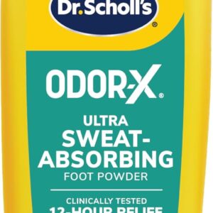 ﻿Dr. Scholl's ULTRA-SWEAT ABSORBING FOOT POWDER, 7 oz // Maximum Sweat Absorption - Clinically Tested 12-Hour Relief - Keeps Feet Fresh & Dry ﻿