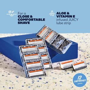 Dollar Shave Club | 6 Blade Razor Refills (12 Pack) | 6 Stainless Steel Blades for a Close & Comfortable Shave