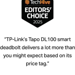 Tapo Smart Wi-Fi Deadbolt Door Lock – Keyless Tactile Buttons, Customized Access with in-App Monitoring, Auto-Lock, IP54 Weatherproof, BHMA Grade 3, Compatible with Standard Door Sizes, Tapo DL100