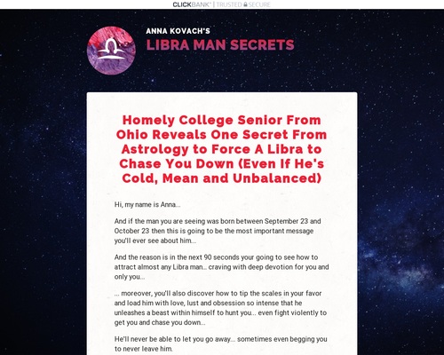 Libra Man Secrets by Astrologer Anna Kovach - Astrology Book
