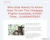How To Book The Cheapest Airfare Available, Every Time… By Journo Travel